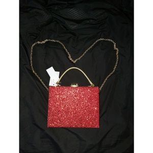 Sequins Mini Red Glitter Colored Square Bag